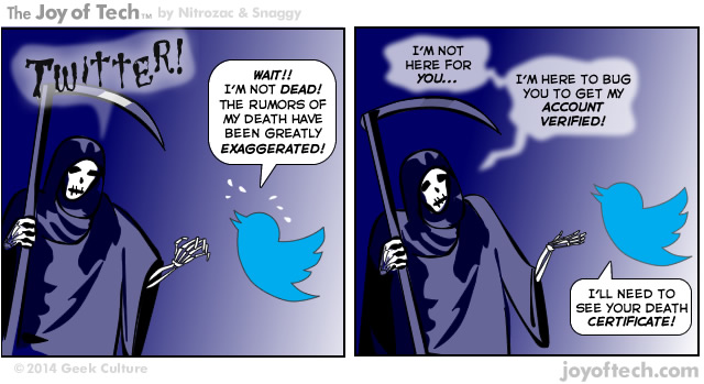 Death visits Twitter