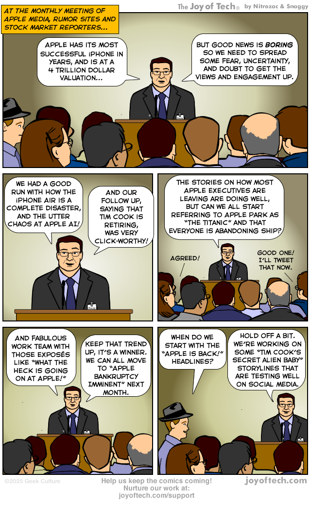 A meeting of the Apple Press.